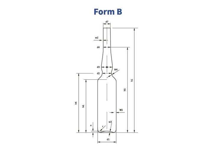 Form b ampoule drawing
