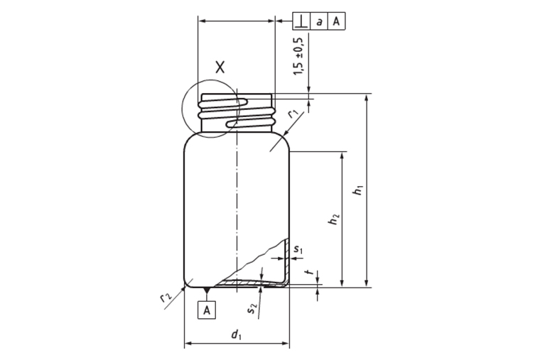 screw funnel vial drawing